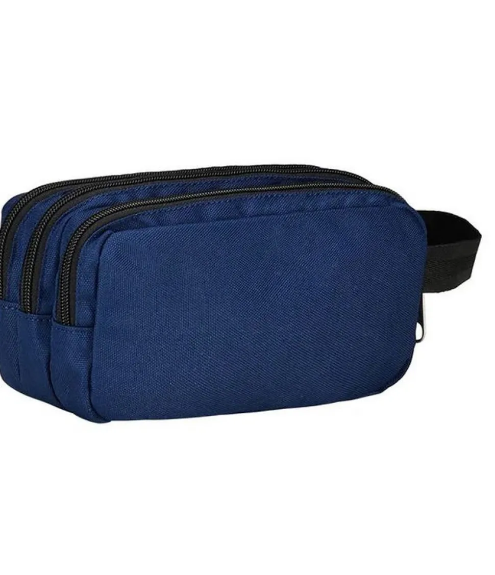 Shop Seven Astuccio scuola 3 zip Freethink Blue Deep BlueDeep