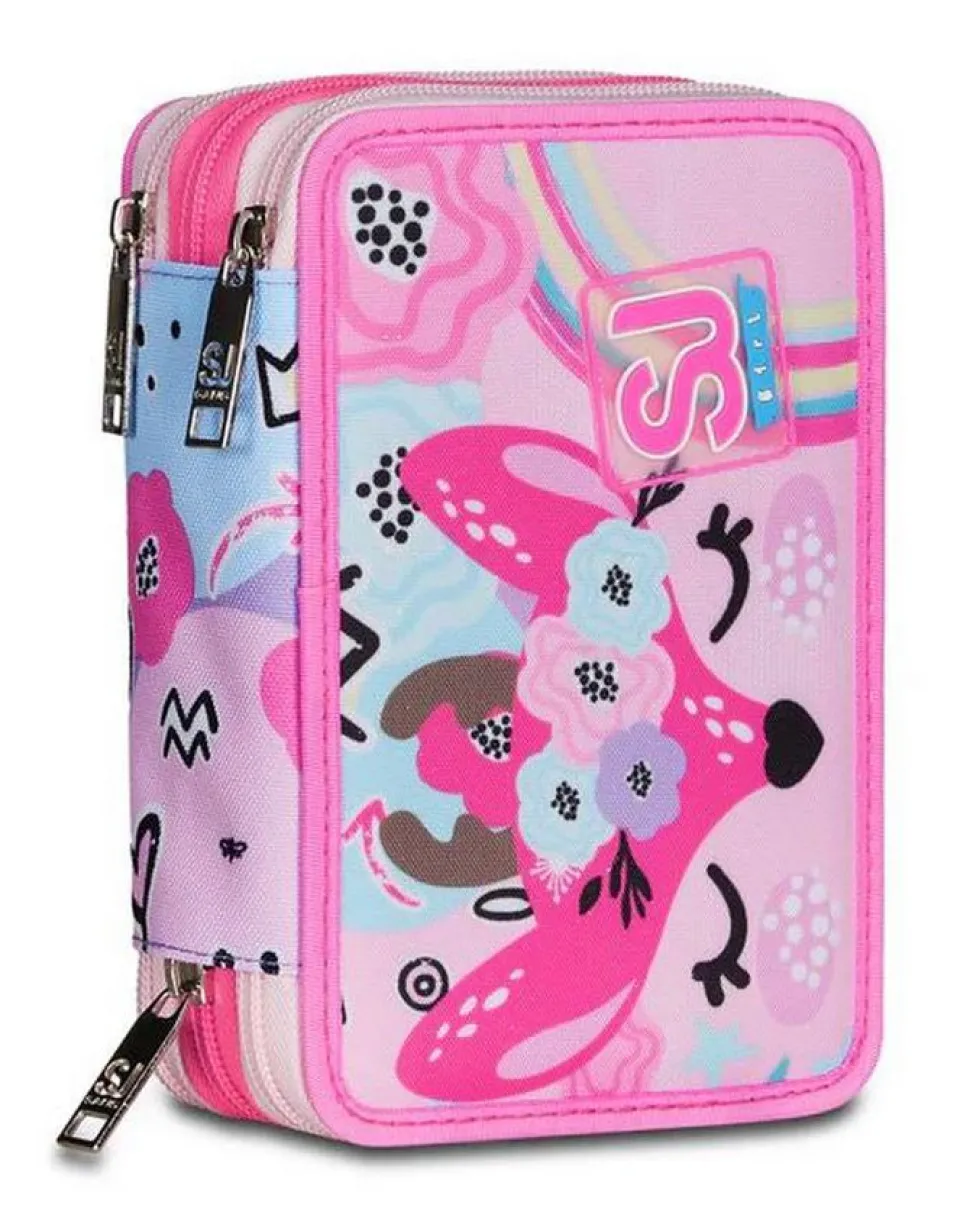 Store Sj Gang Astuccio scuola 3 zip SJ Pinkhugs