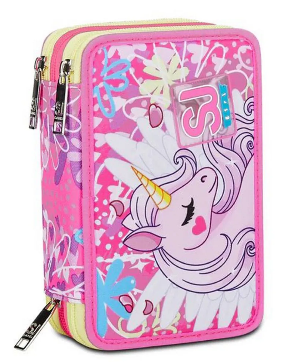 Store Sj Gang Astuccio scuola 3 zip SJ Unicorn Led UnicornLed