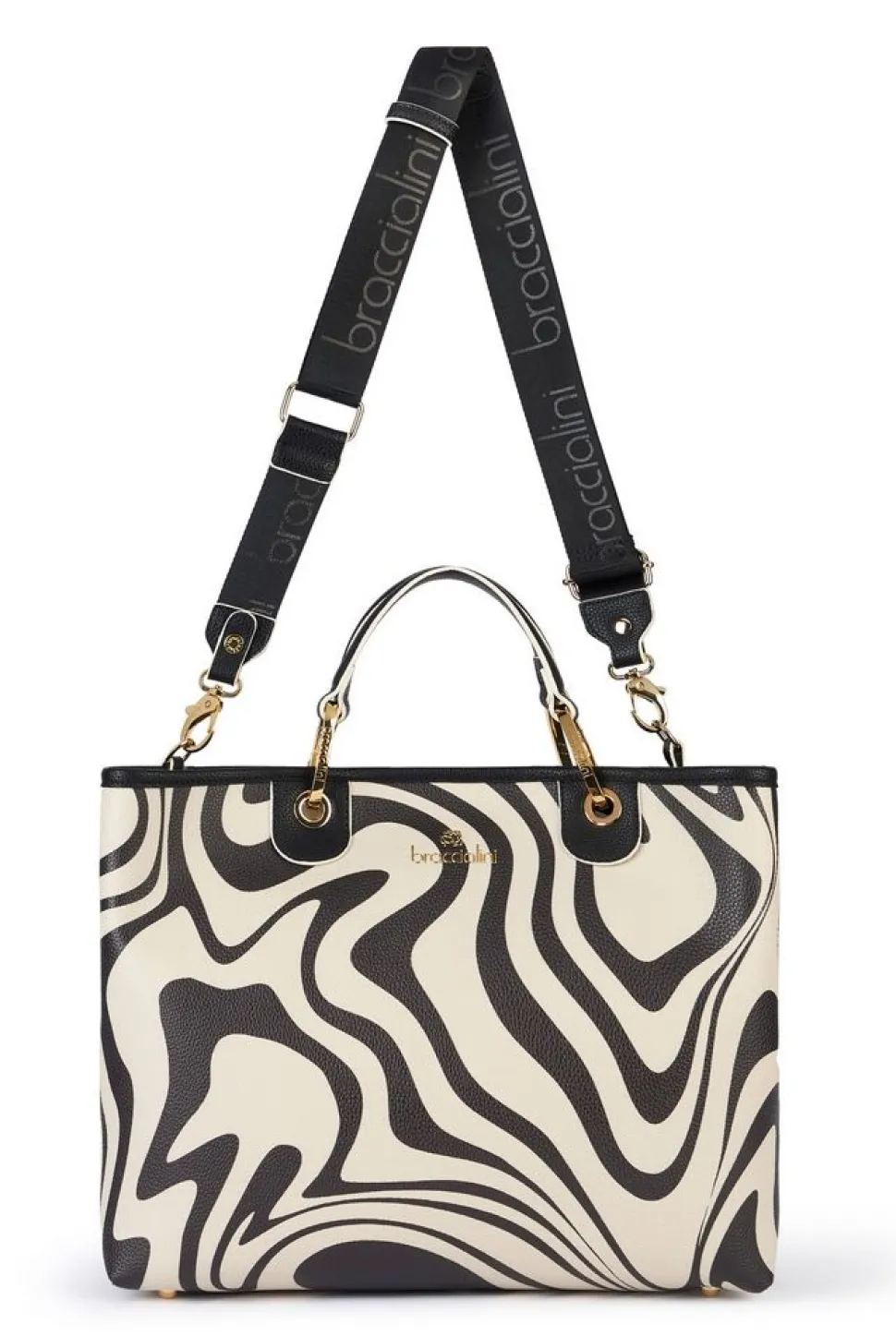 Fashion Braccialini Borsa a mano Beth Print Zebra