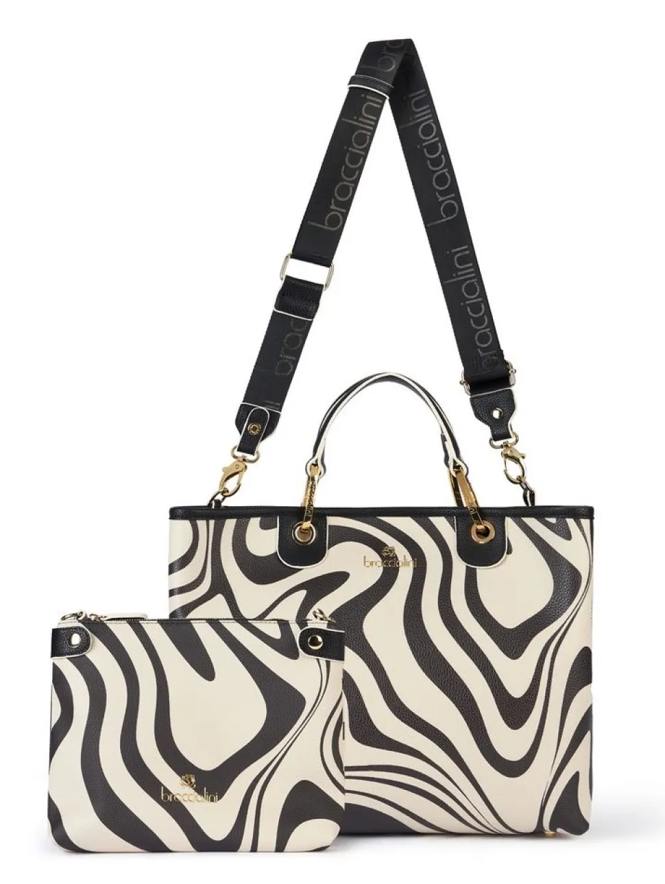 Fashion Braccialini Borsa a mano Beth Print Zebra