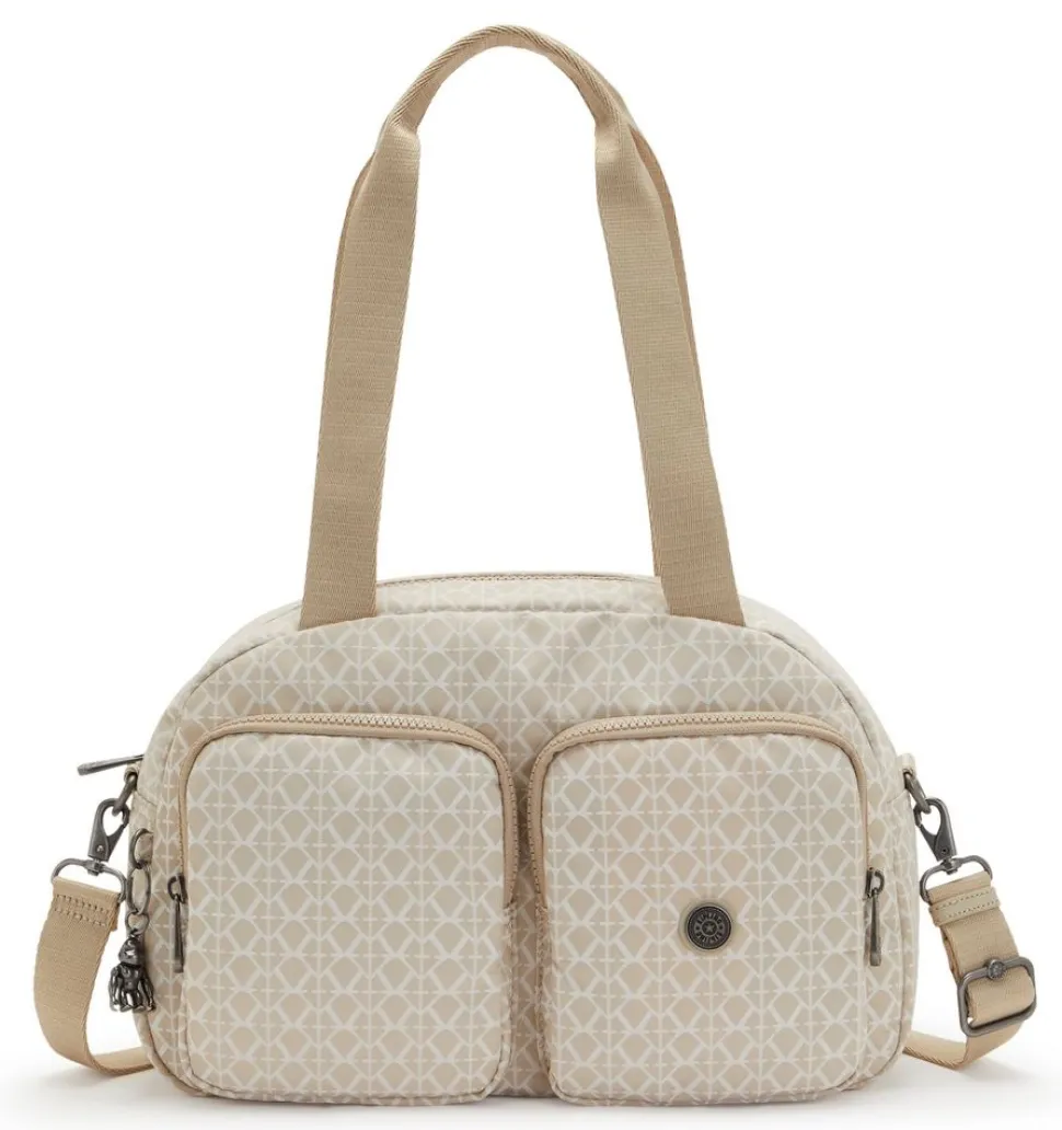 Cheap Kipling Borsa a mano e tracolla Cool Defea Signature Beige SignatureBeige