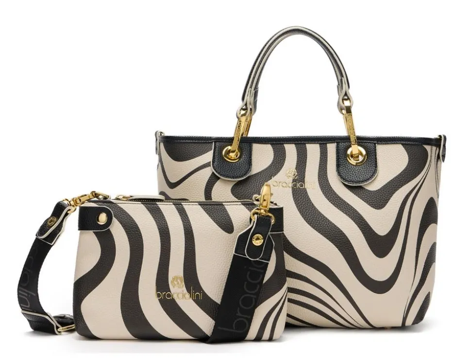 Clearance Braccialini Borsa a mano piccola Beth Print Zebra