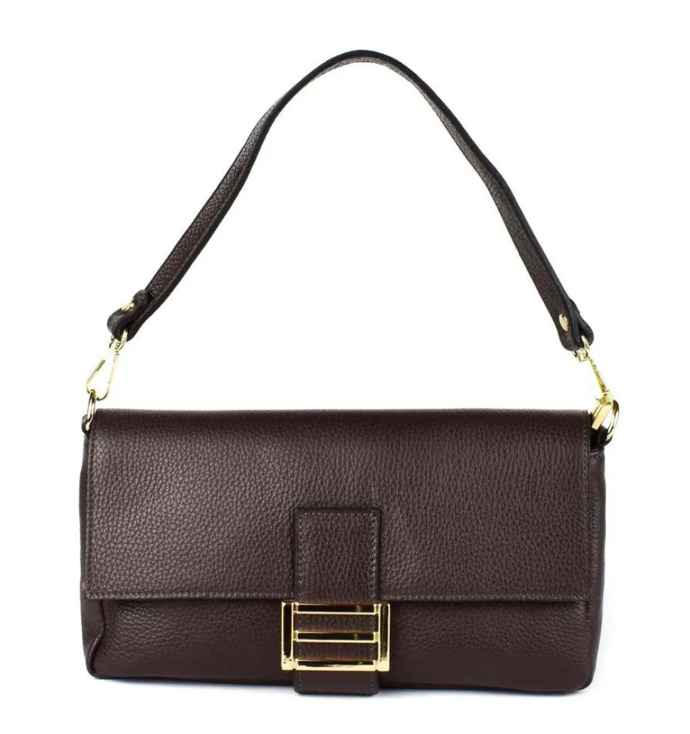 Fashion Pronto Moda Borsa a spalla e tracolla in pelle 20091 Moro