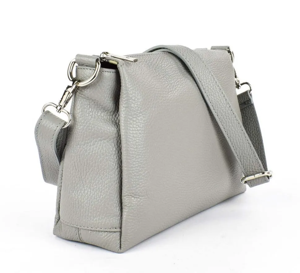 Cheap Pronto Moda Borsa a tracolla in pelle 20103 Grigia Grigio