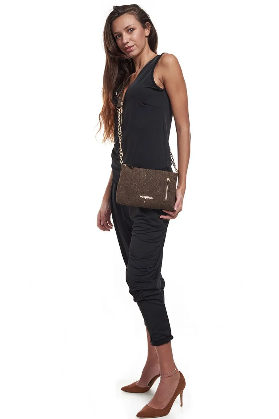 Fashion Insughero Borsa a tracolla piccola Cortina Marrone