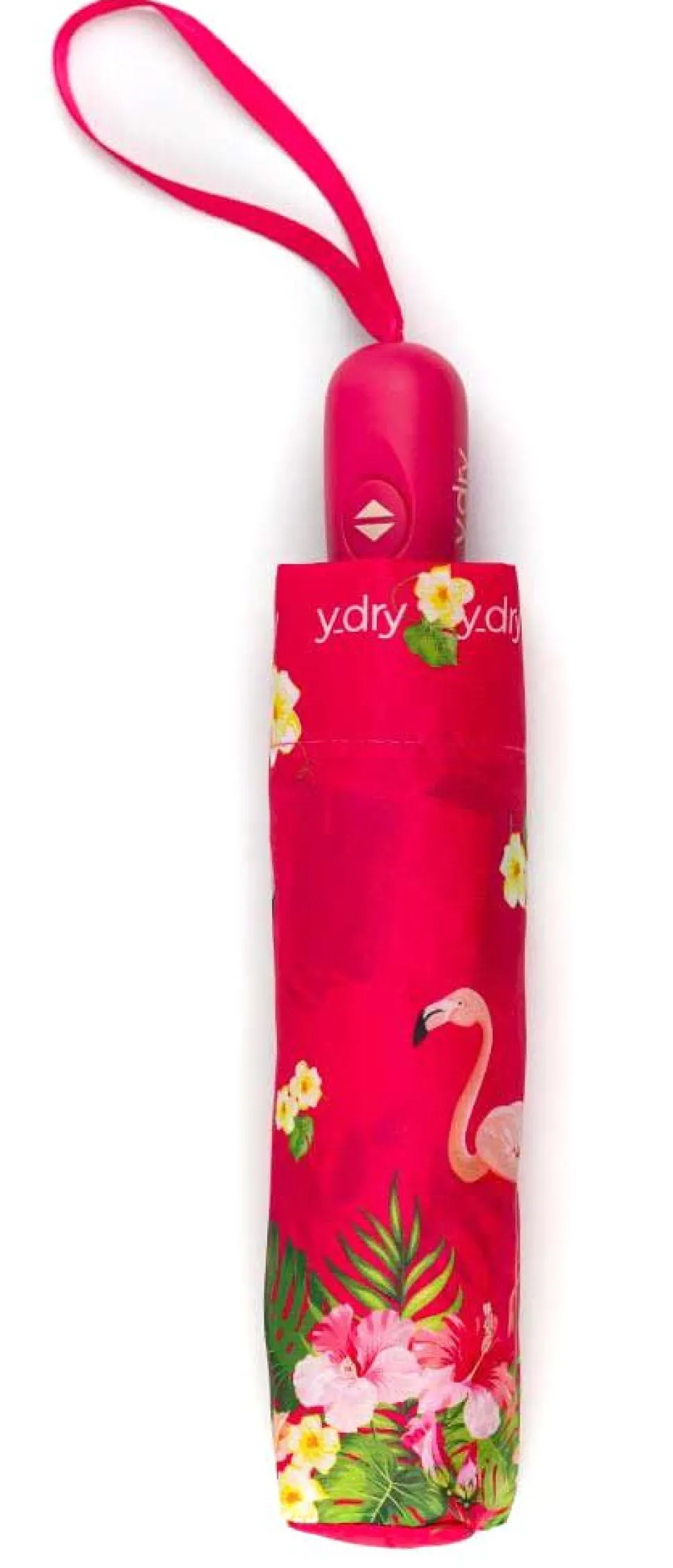 Shop Ydry Ombrello pieghevole automaticoY-dry Flamingo Rosa