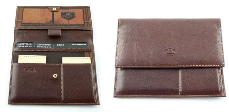 Cheap Tony Perotti Portadocumenti auto in cuoio art 1068M moro Brown