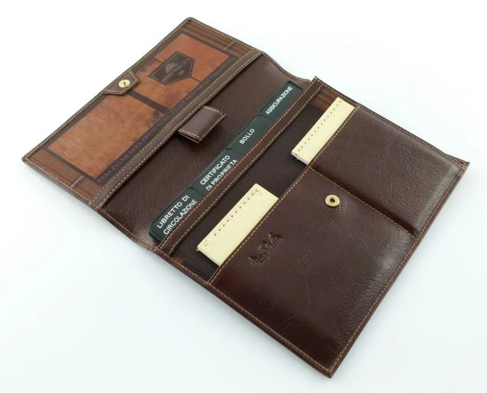 Cheap Tony Perotti Portadocumenti auto in cuoio art 1068M moro Brown