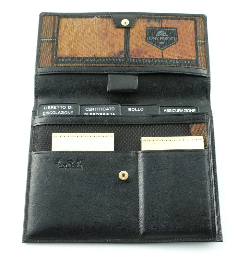 Cheap Tony Perotti Portadocumenti auto in cuoio art 1068M nero Black