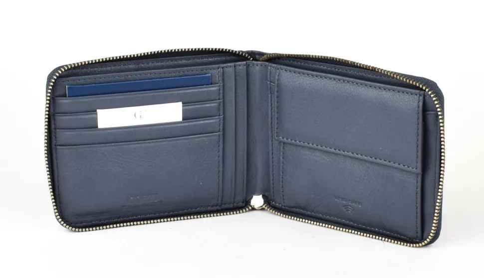Cheap Gianfranco Corti Portafoglio uomo con zip Wild 4412 Navy