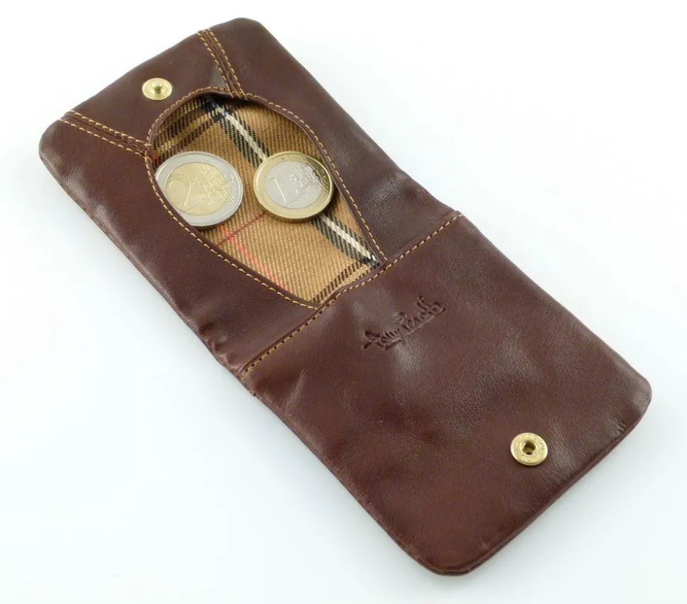Shop Tony Perotti Portamonete piatto in cuoio art 1636 testa moro Brown